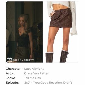ASO Lucy Albright Tell Me Lies Brown Skirt